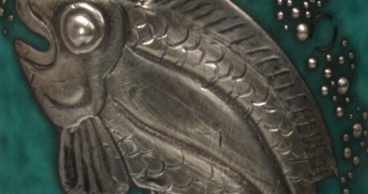 Wilhelm Kåge Gustavsberg – Argenta vase with fish