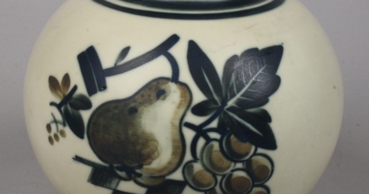 Aluminia art deco porcelain vase fruit