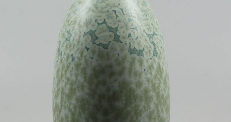 Hein Severijns green crystalline slender vase
