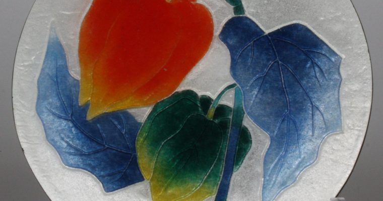 Ando Japan copper enamel plate