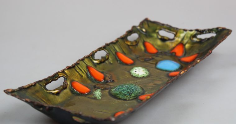 Franco Bastianelli Laurana Rame d’arte enamel tray