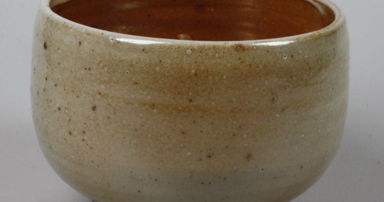 Her Comis studio pottery bowl salt glazed