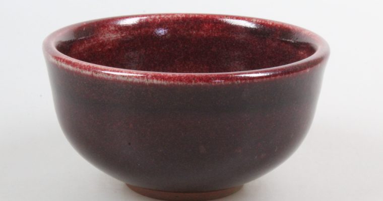 Kati Lorand  art pottery bowl oxblood glaze