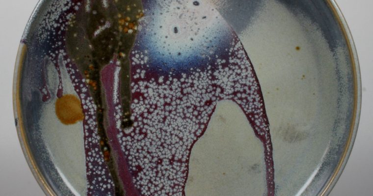 Leo Martens Venray unique art pottery plate 1986