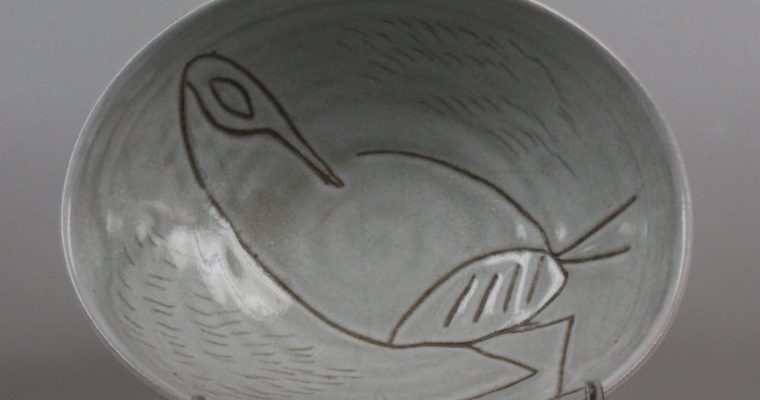 Potterie Haemstede mid-century bowl with bird