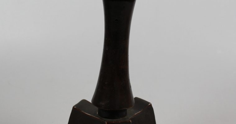 Mid-century modern bronze brutalist candleholder