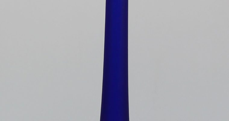 Carlo Moretti blue satinato stem vase Murano
