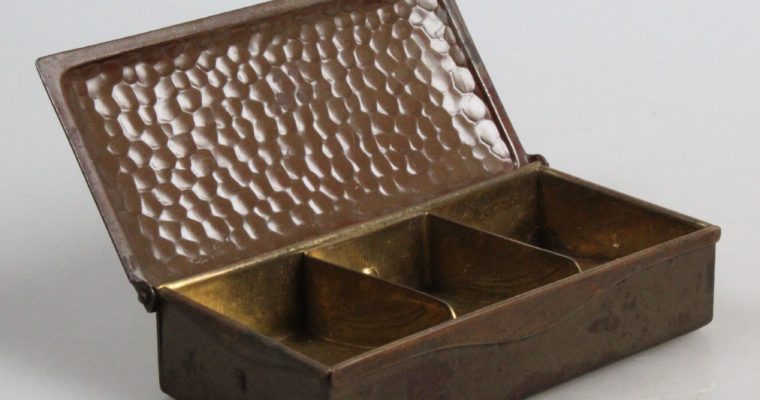 Small metal box for stamps art deco