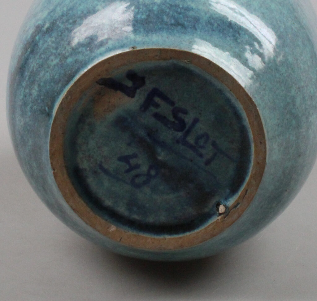 Frans Slot art pottery vase mark
